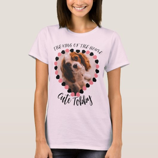 Ik hou van mijn hond kattenhart gevormd pet tekstf t-shirt (Voorkant)