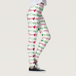 Ik hou van mijn hond kerst Leggings