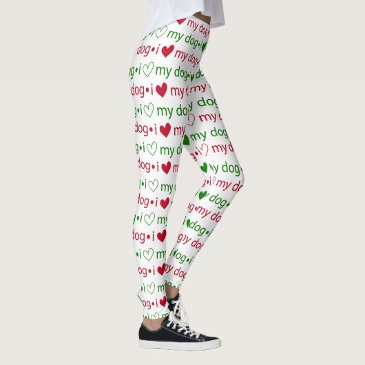 Ik hou van mijn hond kerst Leggings (Rechts)