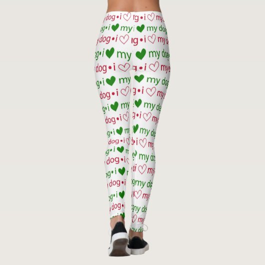 Ik hou van mijn hond kerst Leggings (Achterkant)