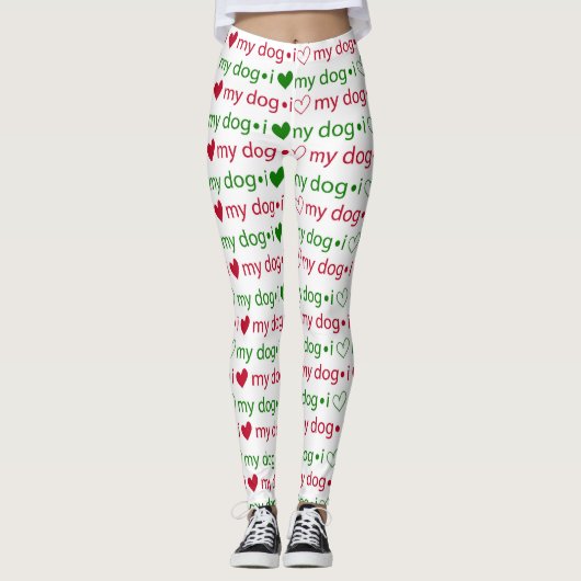Ik hou van mijn hond kerst Leggings (Voorkant)