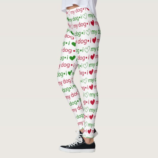 Ik hou van mijn hond kerst Leggings (Links)