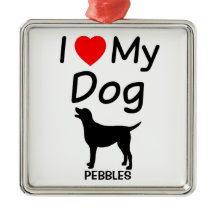 Ik hou van mijn hond kerstversiering