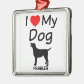 Ik hou van mijn hond kerstversiering metalen ornament (Links)
