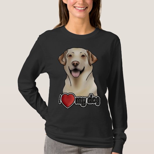 Ik hou van mijn hond labrador retriever t-shirt (Voorkant)