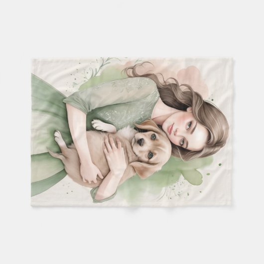 Ik hou van mijn hond, lieve hond fleece deken (Voorkant (Horizontaal))