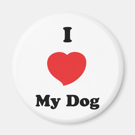 IK HOU VAN mijn hond Magneet (Voorkant)