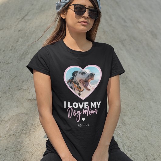 Ik hou van mijn hond mam foto t-shirt