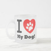 Ik hou van mijn hond matglas koffiemok (Links)