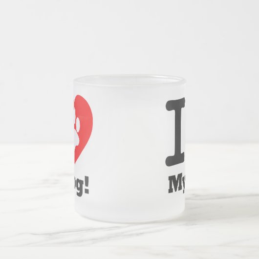 Ik hou van mijn hond matglas koffiemok (Center)