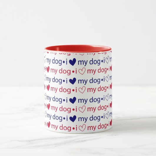 Ik hou van mijn hond mok (Midden)