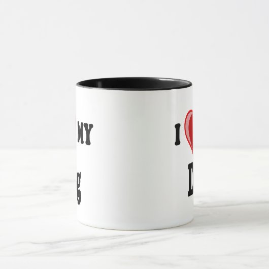 Ik hou van mijn hond mok (Midden)