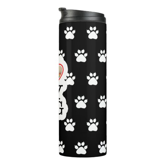 Ik hou van mijn hond op maat thermosbeker (Geroteerd rechts)