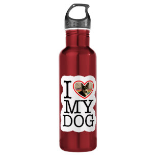Ik hou van mijn hond op maat waterfles 