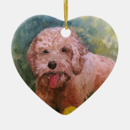 Ik hou van mijn hond Oranament Goldendole /Labrado Keramisch Ornament (Voorkant)