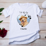 Ik hou van mijn hond Persoonlijke Heart Foto T-shirt<br><div class="desc">Draag je beste vriend met je overal waar je met dit shirt van de hondenliefhebber van een aangepast huisdier gaat! Een moet hebben voor elk hondenliefhebber, hondenmam en hondenvader. Dit shirt citeert "I Love My Dog": "I Love My Dog" ... Pas je aan met de favoriete foto en naam van...</div>