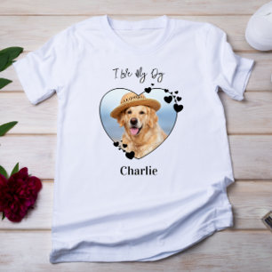Ik hou van mijn hond Persoonlijke Heart Foto Tri-Blend Shirt