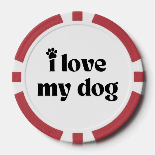 Ik hou van mijn hond poker chips (Voorkant)