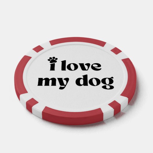 Ik hou van mijn hond poker chips (Enkel)