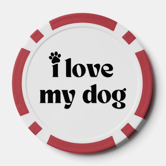 Ik hou van mijn hond poker chips (Achterkant)