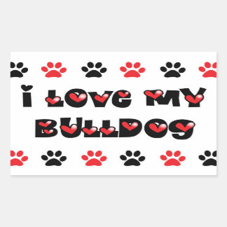 Ik hou van mijn hond rechthoekige sticker