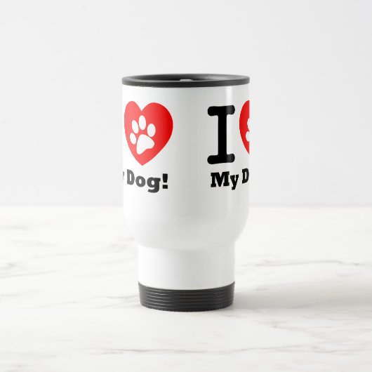 Ik hou van mijn hond reisbeker (Center)