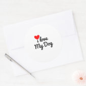 Ik hou van mijn hond ronde sticker (Envelop)