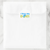 Ik hou van mijn hond ronde sticker (Tas)