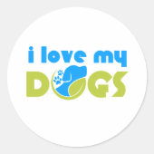 Ik hou van mijn hond ronde sticker (Voorkant)