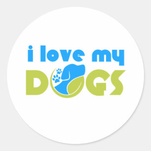 Ik hou van mijn hond ronde sticker
