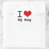 Ik hou van mijn hond ronde sticker (Tas)