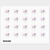 Ik hou van mijn hond (roze) ronde sticker (Vel)