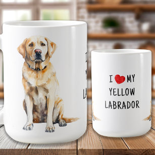 Ik hou van mijn hond Schattige gele labrador retri Koffiemok