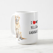 Ik hou van mijn hond Schattige gele labrador retri Koffiemok (Voorkant links)