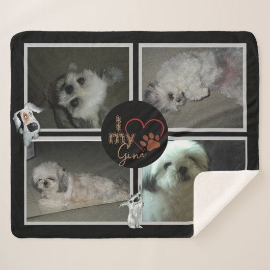 Ik hou van mijn hond Sherpa Deken (Voorkant (horizontaal))