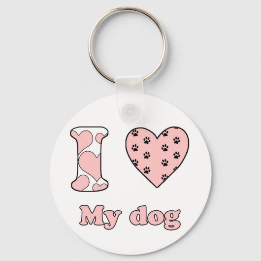 Ik hou van mijn hond sleutelhanger (Voorkant)
