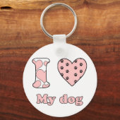 Ik hou van mijn hond sleutelhanger (Voorkant)