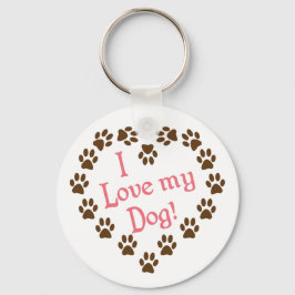 Ik hou van mijn hond sleutelhanger