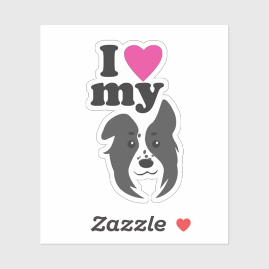 Ik hou van mijn hond sticker (Vel)