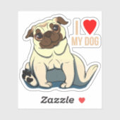 Ik hou van mijn hond sticker (Vel)