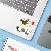 Ik hou van mijn hond sticker (Laptop met iPhone)