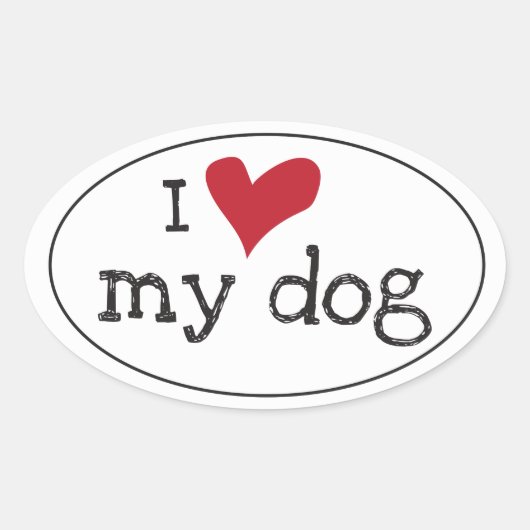 Ik hou van mijn hond sticker (Voorkant)