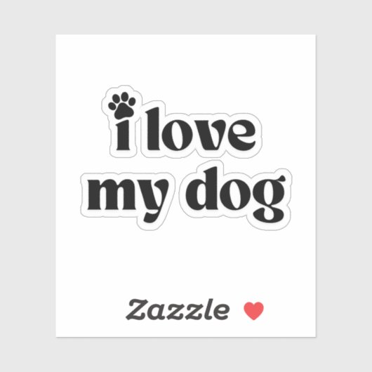Ik hou van mijn hond sticker (Vel)