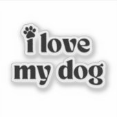 Ik hou van mijn hond sticker (Voorkant)