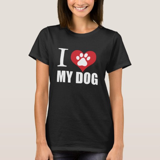 Ik hou van mijn hond T-Shirt (Voorkant)