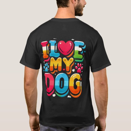 Ik hou van mijn hond t-shirt (Achterkant)