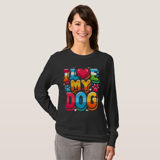 Ik hou van mijn hond t-shirt (Voorkant volledig)