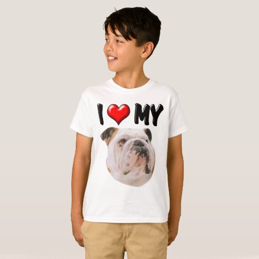 Ik hou van mijn hond t-shirt (Voorkant volledig)