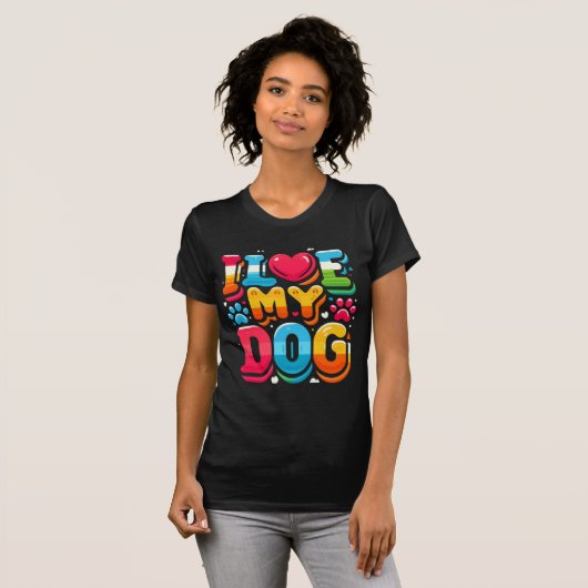 Ik hou van mijn hond t-shirt (Voorkant volledig)