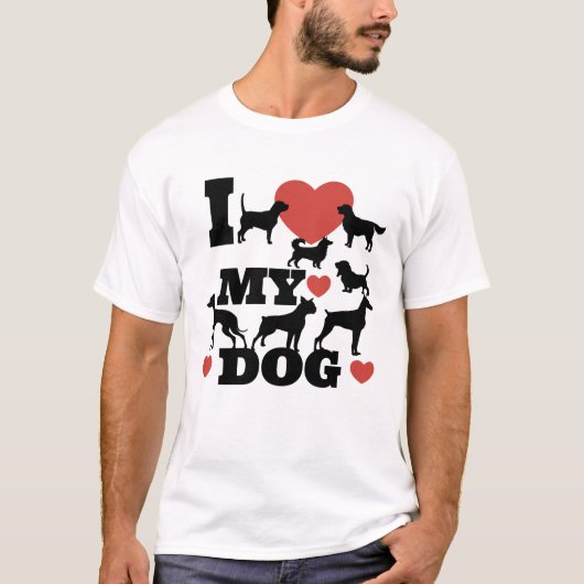 Ik hou van mijn hond t-shirt (Voorkant)